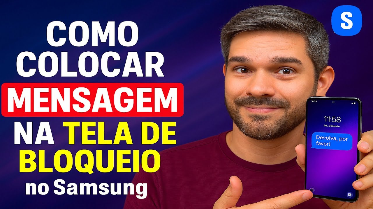 Como Colocar MENSAGEM na TELA DE BLOQUEIO do Samsung