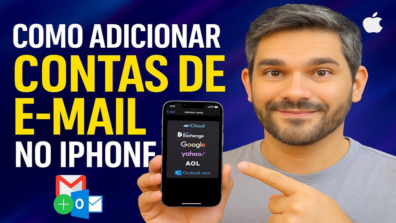 Como Adicionar CONTAS de E-MAIL no iPhone