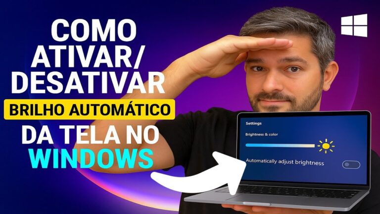 Como Ativar/Desativar o BRILHO AUTOMÁTICO da TELA no Windows