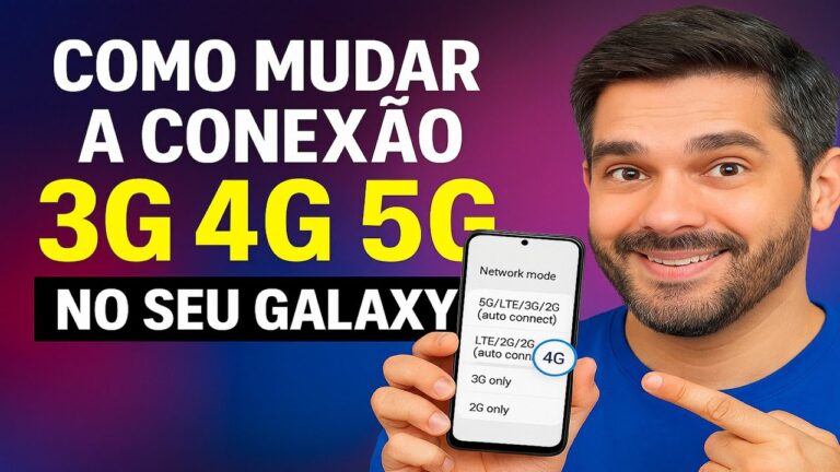 Como Mudar a CONEXÃO 3G 4G 5G no SAMSUNG