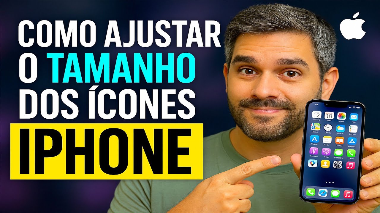 Como AJUSTAR o TAMANHO dos ÍCONES no iPhone