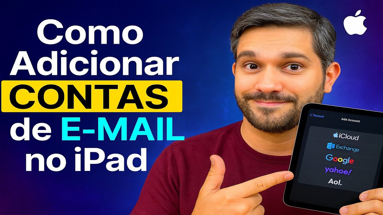 Como Adicionar CONTAS de EMAIL no iPad de Forma Simples