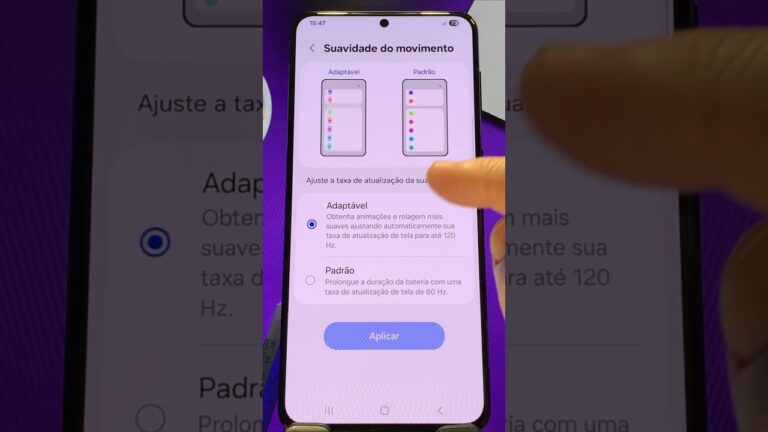 Como Alterar a TAXA de ATUALIZAÇÃO da TELA no SAMSUNG #shorts #samsung #android #tutorial #tela