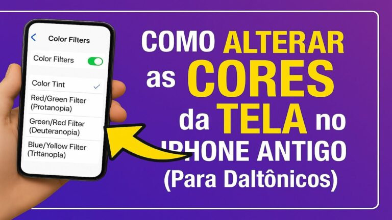 Como Alterar as CORES da TELA no iPhone Antigo (Para Daltônicos)