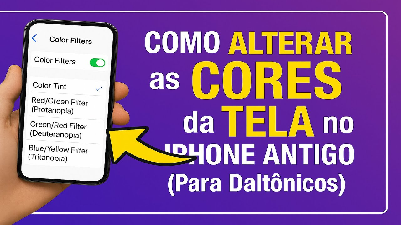 Como Alterar as CORES da TELA no iPhone Antigo (Para Daltônicos)