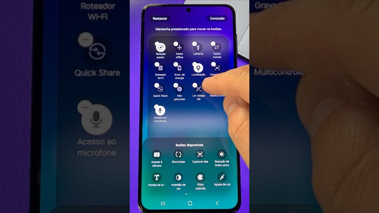 Como Personalizar os Atalhos da Central de Controle no SAMSUNG #shorts #samsung #android #atalhos
