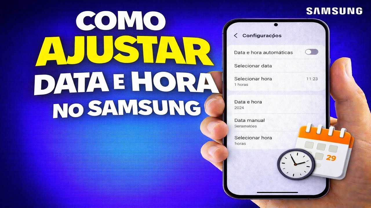COMO AJUSTAR DATA E HORA NO SAMSUNG