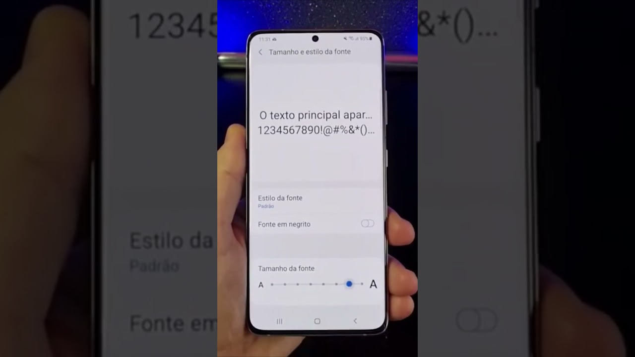 COMO MUDAR O TAMANHO DA FONTE NO SAMSUNG #Shorts