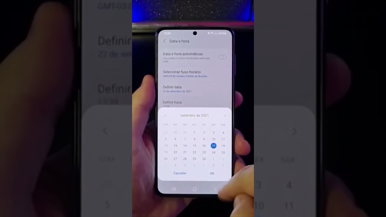 COMO CONFIGURAR DATA E HORA MANUALMENTE NO SAMSUNG #Shorts