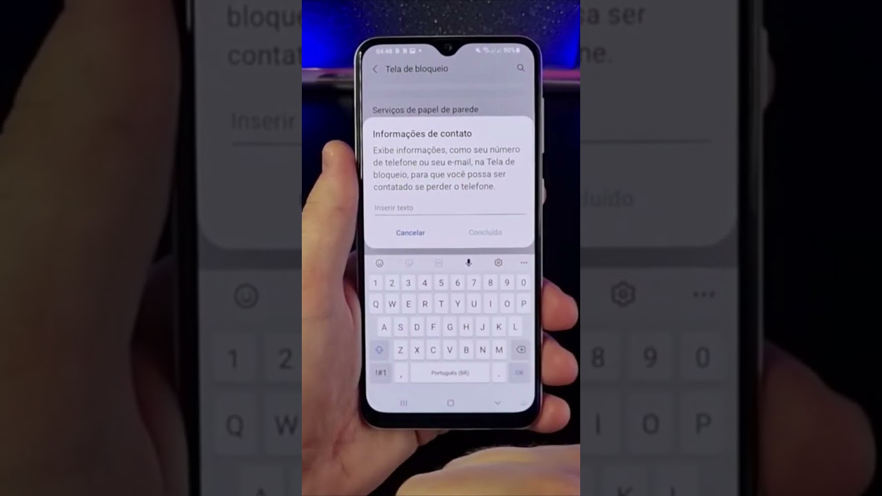 COMO ADICIONAR TEXTO NA TELA DE BLOQUEIO DO SAMSUNG #Shorts