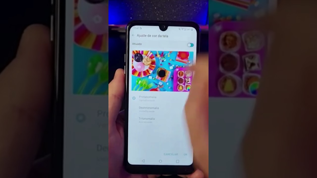 COMO MUDAR AS CORES DA TELA NO LG PARA DALTONISMO #Shorts