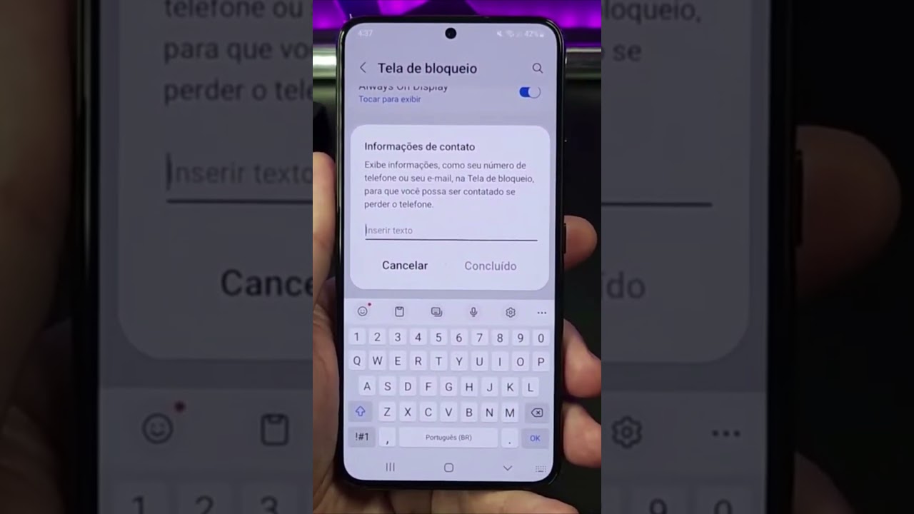 COMO EXIBIR MENSAGEM NA TELA DE BLOQUEIO NO GALAXY #Shorts
