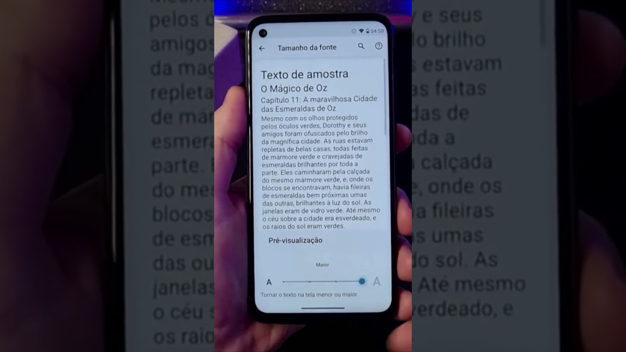 COMO AUMENTAR OU DIMINUIR O TAMANHO DA FONTE NO MOTOROLA #Shorts