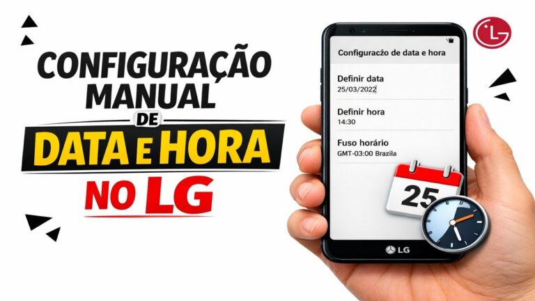 ► Configuração manual de data e hora no LG