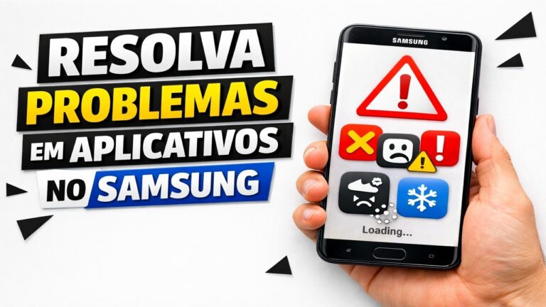 ► Resolva problemas de funcionamento em aplicativos no Samsung