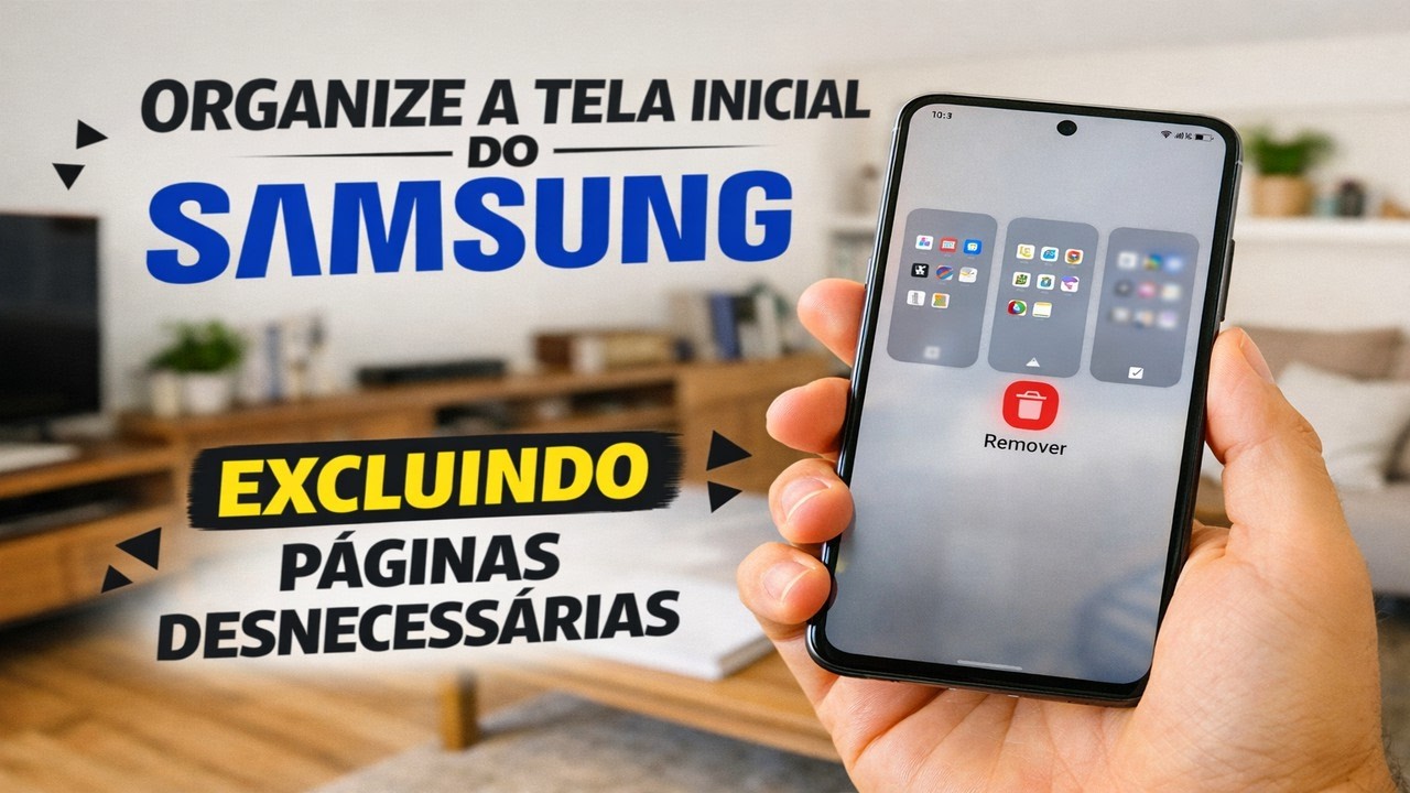 ► Organize a tela inicial do Samsung excluindo páginas desnecessárias