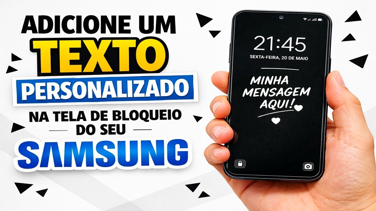 ► Adicione um texto personalizado à tela de bloqueio do seu Samsung