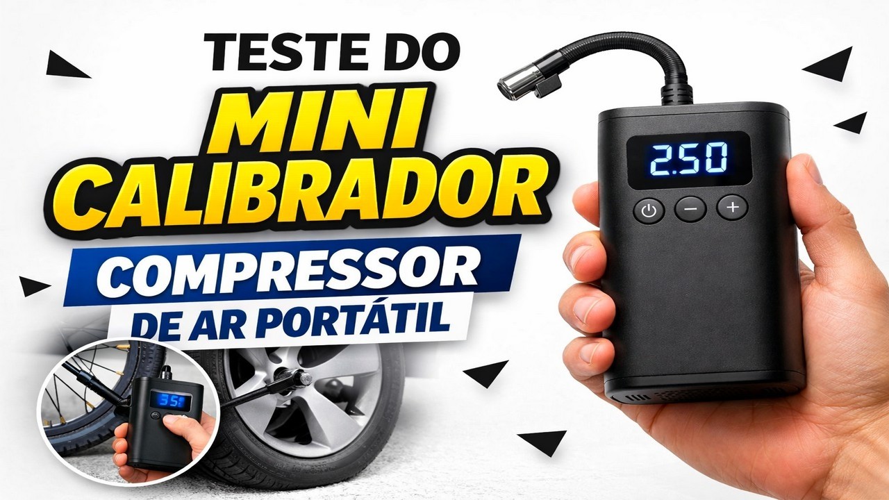► Teste do Mini Calibrador Compressor de Ar Portátil