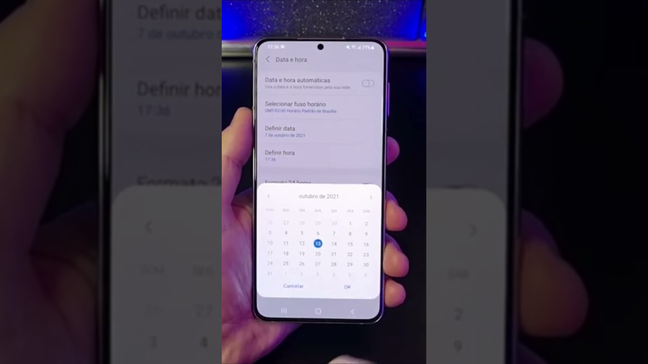 CONFIGURE A DATA E HORA NO SEU SAMSUNG DO SEU JEITO #Shorts