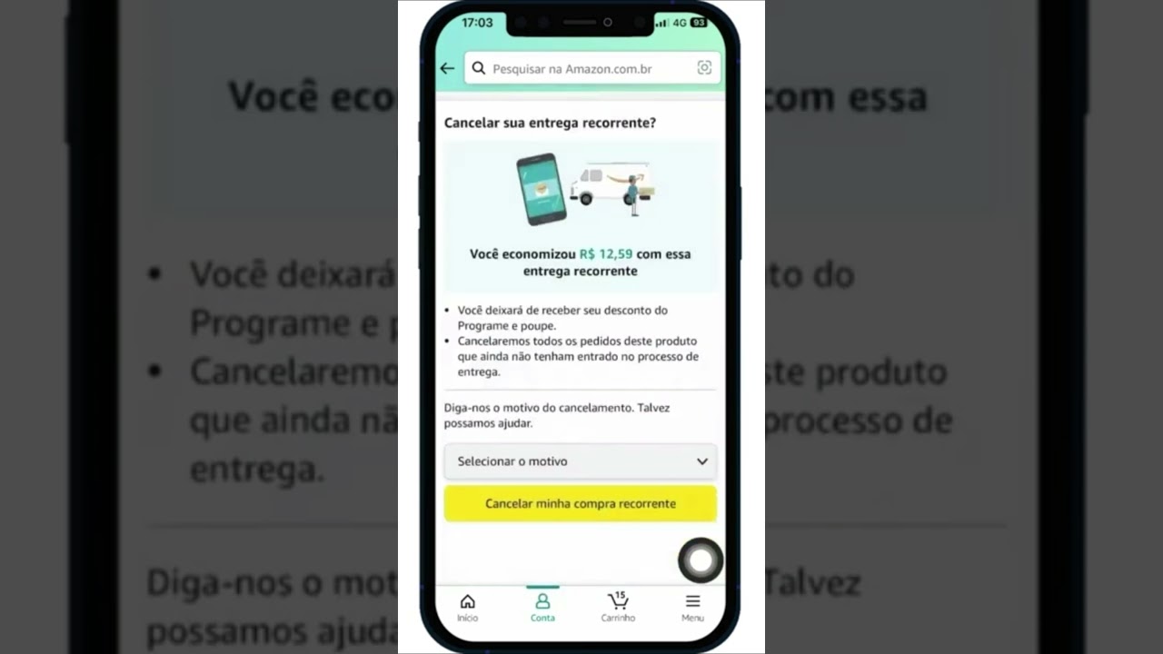 ► Como Cancelar Compras Recorrentes no App da Amazon no iPhone #Shorts