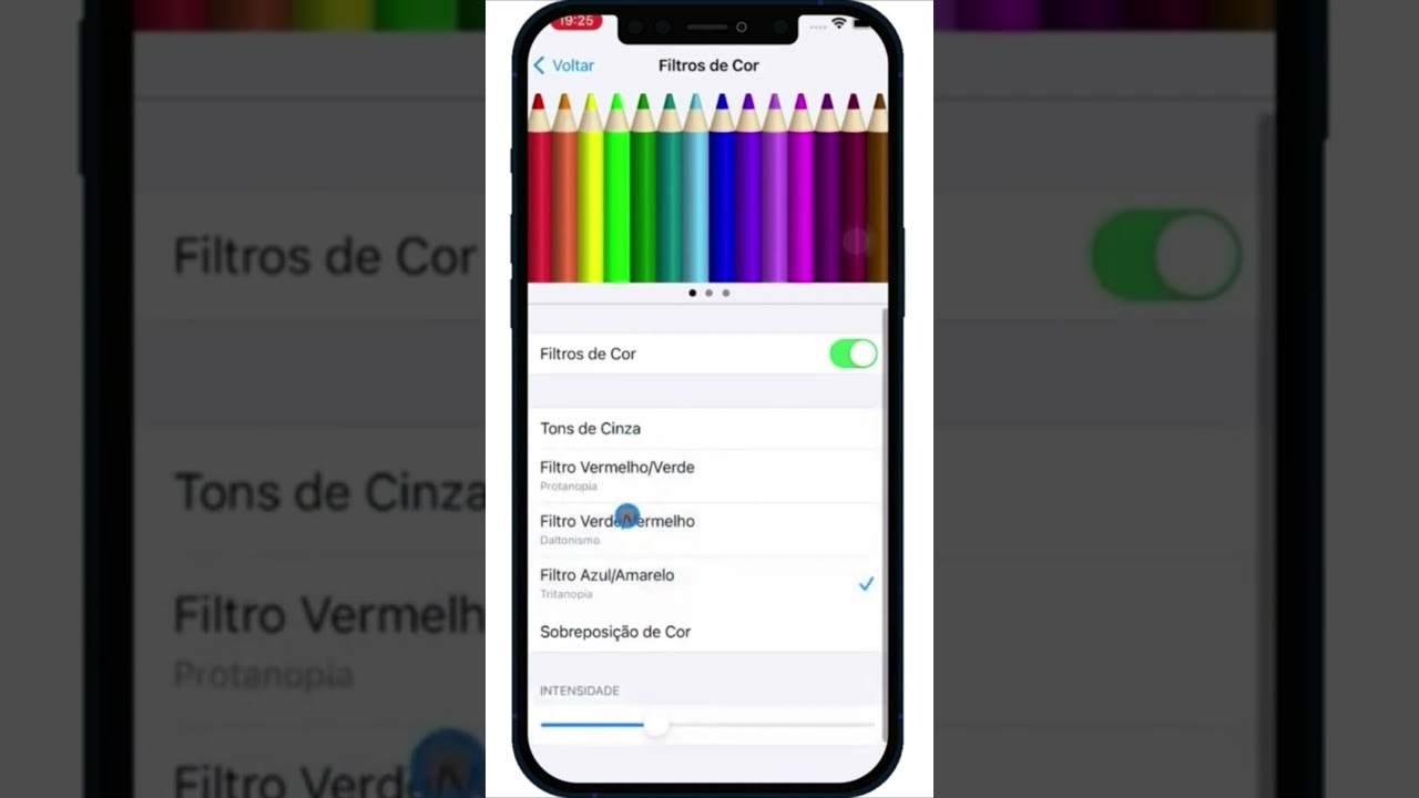 COMO CONFIGURAR TONALIDADES E CORES NO IPHONE #Shorts