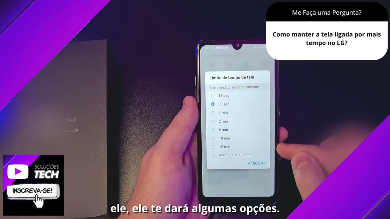 Como manter a tela ligada por mais tempo no LG❓