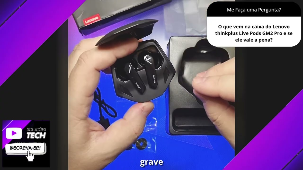 O que vem na caixa do Lenovo thinkplus Live Pods GM2 Pro e se ele vale a pena❓