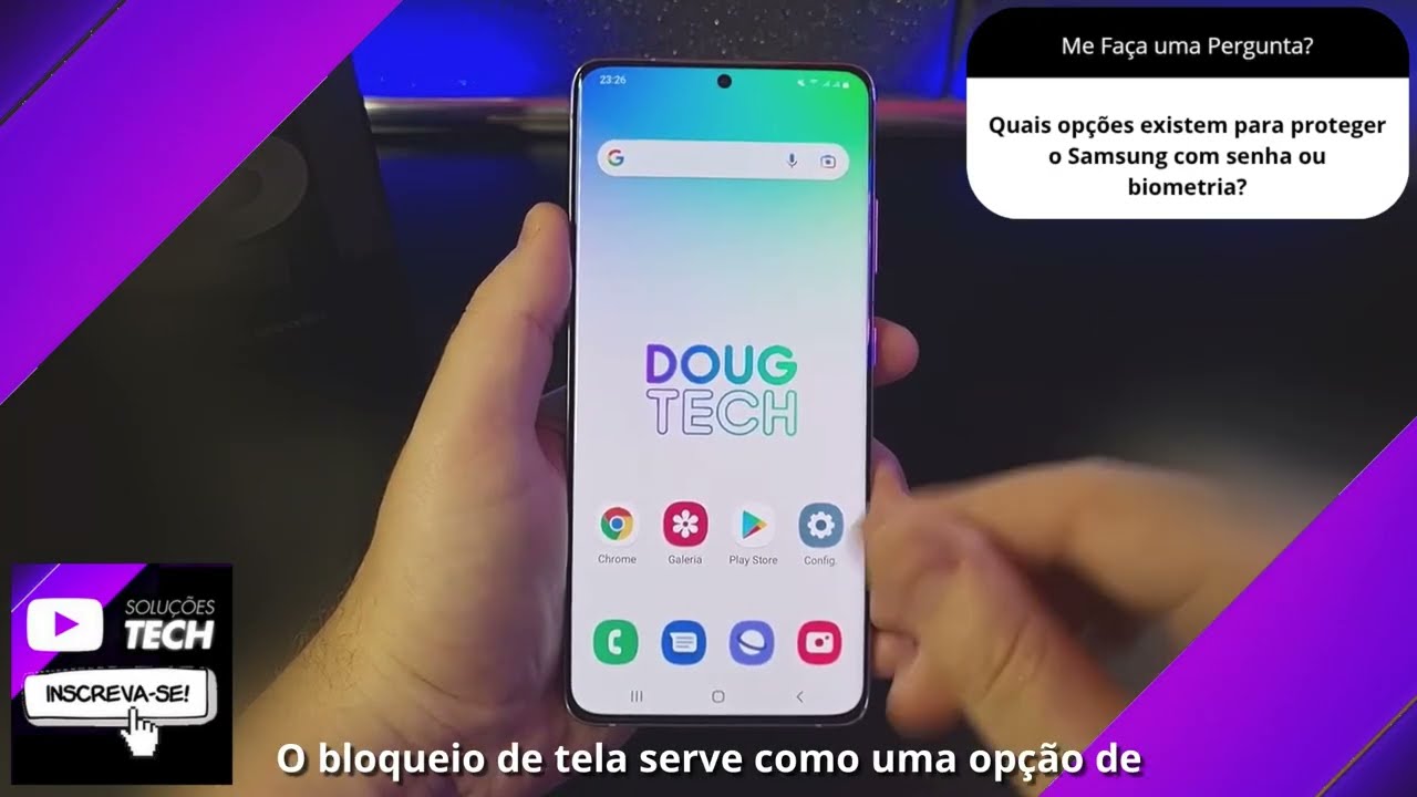 Quais opções existem para proteger o Samsung com senha ou biometria❓