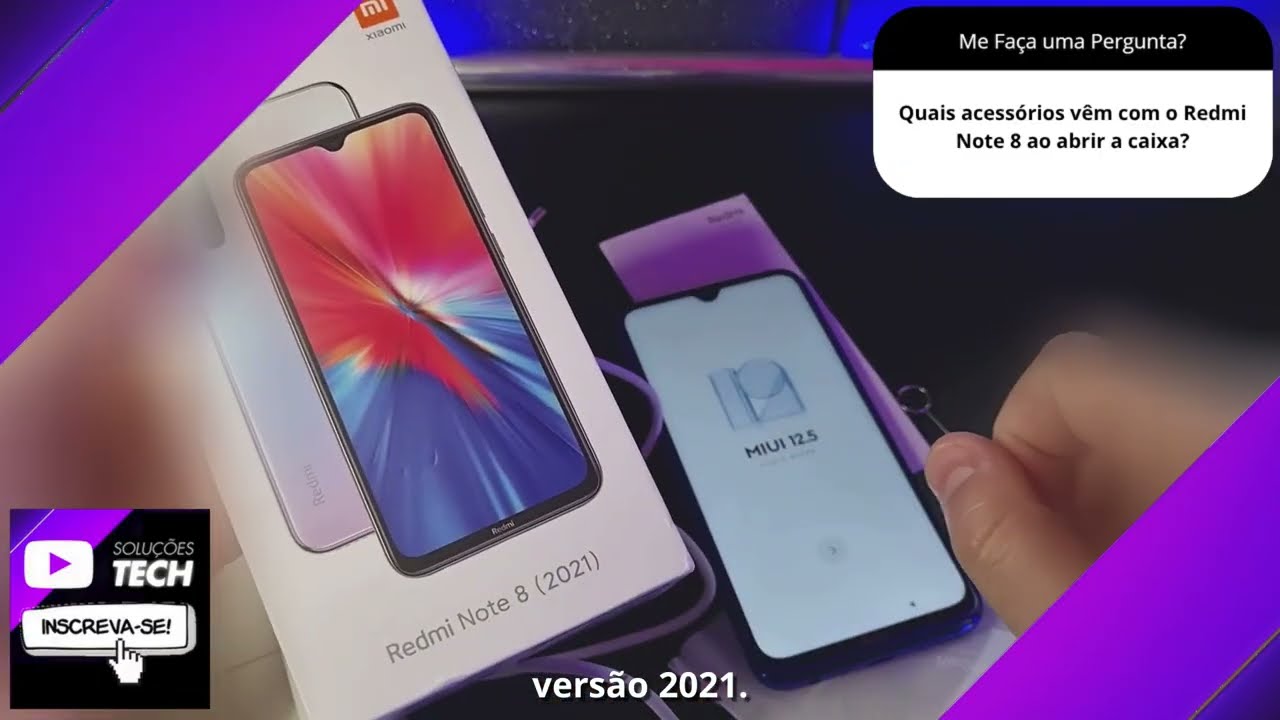 Quais acessórios vêm com o Redmi Note 8 ao abrir a caixa❓