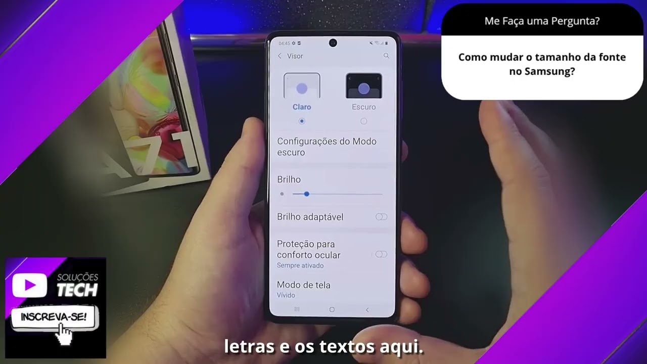 Como mudar o tamanho da fonte no Samsung❓