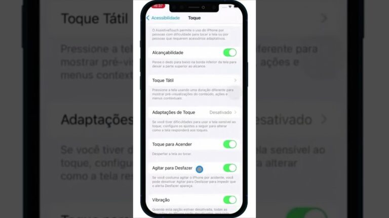 DESATIVE AS VIBRAÇÕES DO SEU IPHONE DE FORMA FÁCIL #Shorts
