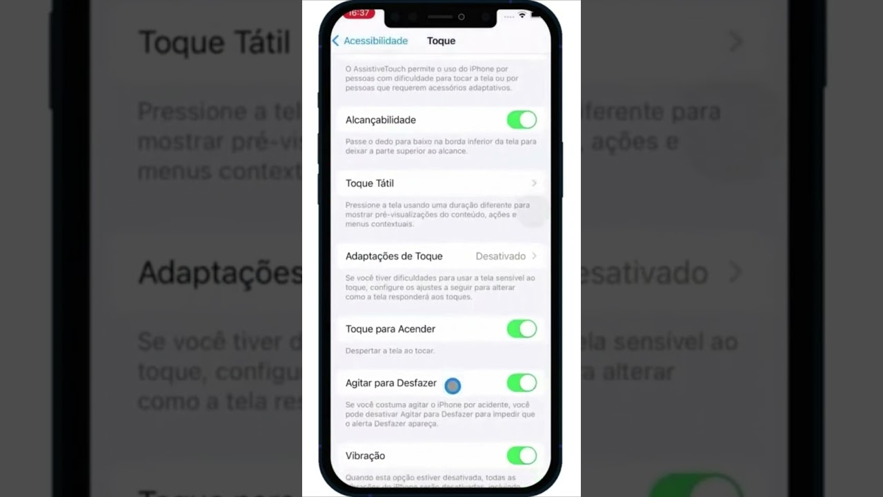 DESATIVE AS VIBRAÇÕES DO SEU IPHONE DE FORMA FÁCIL #Shorts