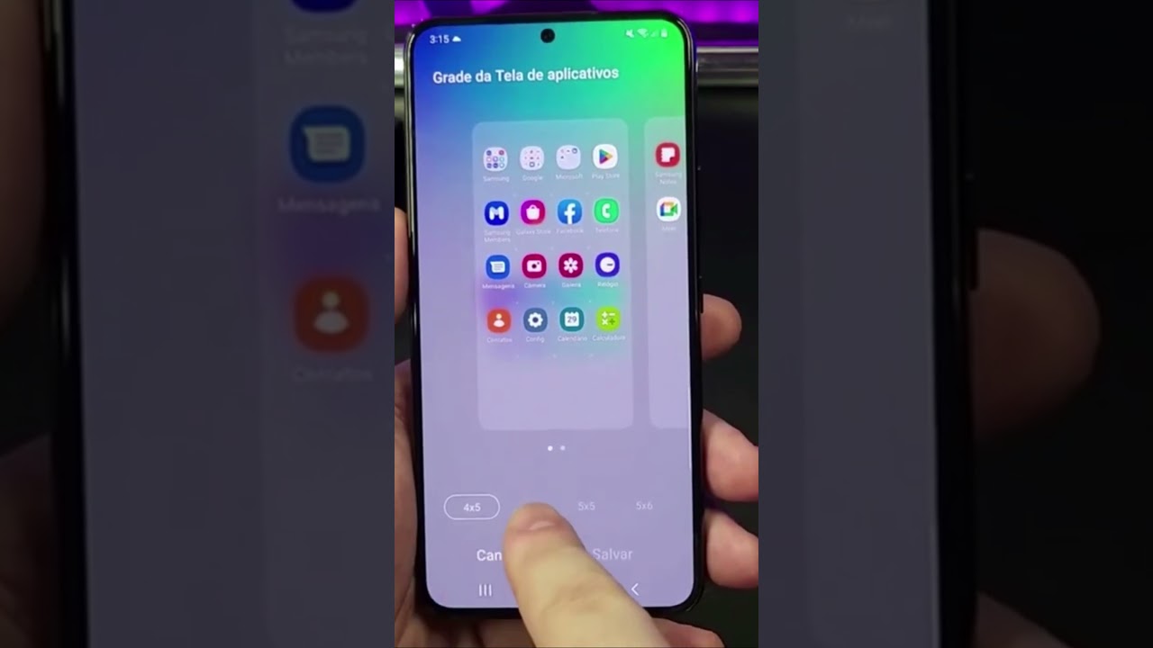 Aumentar ou Diminuir os Ícones no Samsung Galaxy Passo a Passo #Shorts