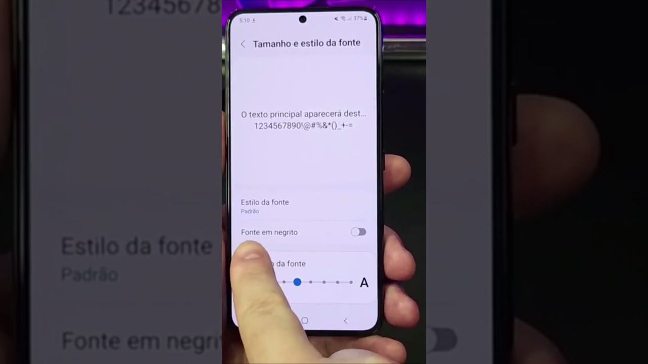 COMO LIGAR O RECURSO DE LETRAS EM NEGRITO NO GALAXY #Shorts