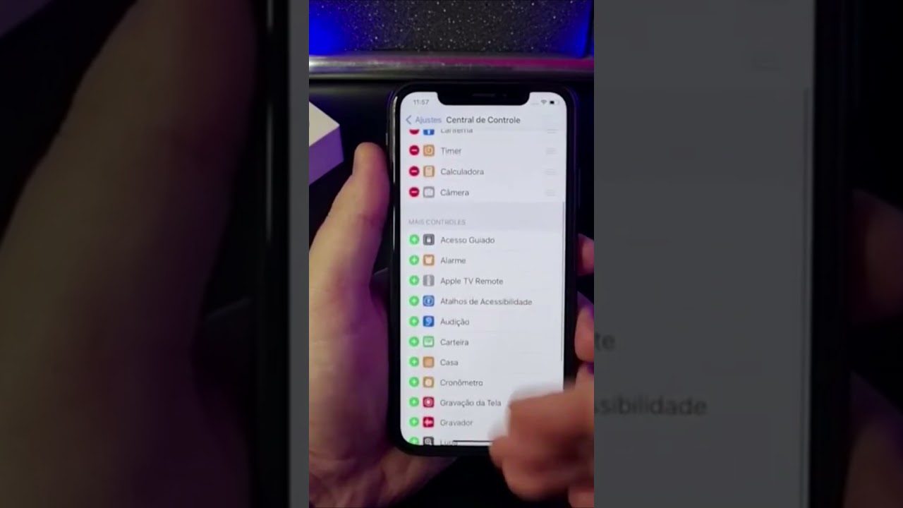 CUSTOMIZE OS ATALHOS DA CENTRAL DE CONTROLE NO IPHONE #Shorts