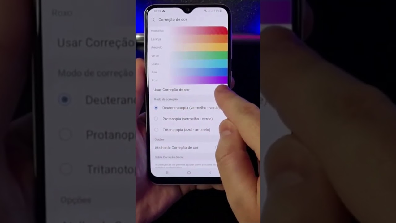 COMO ATIVAR MODO DALTÔNICO NO SAMSUNG #Shorts