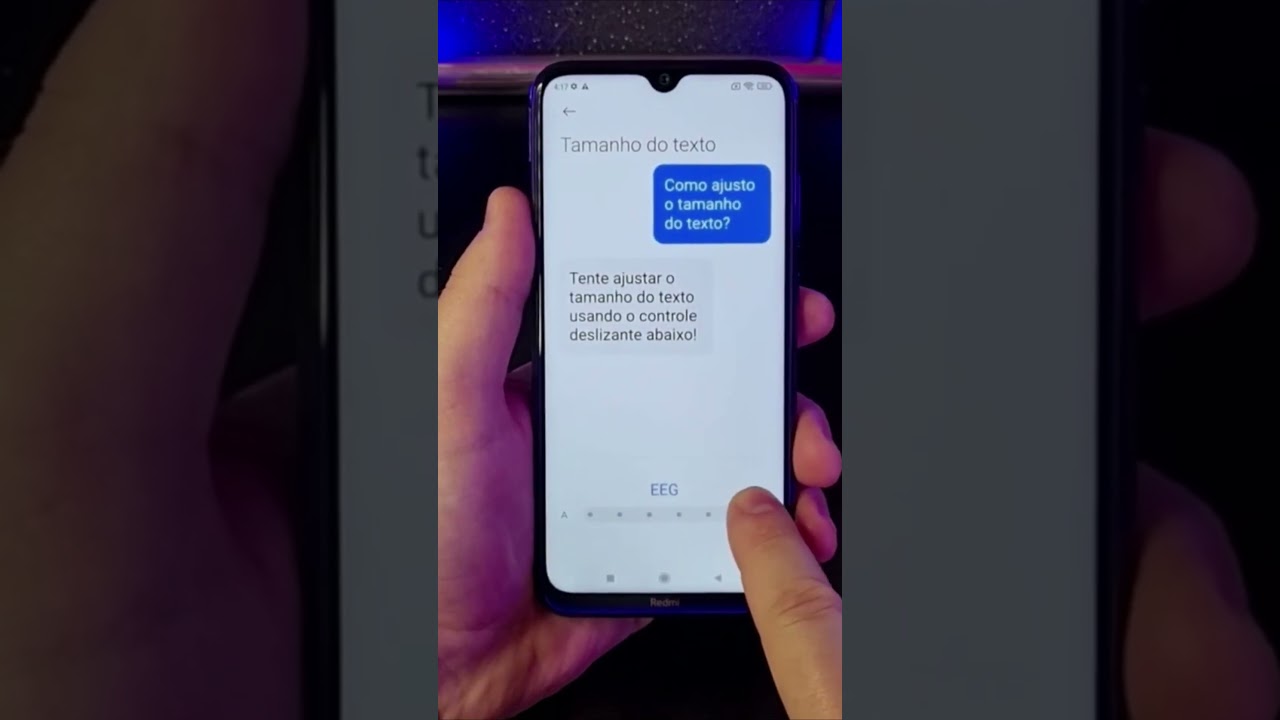 COMO AUMENTAR OU DIMINUIR O TAMANHO DAS LETRAS NO XIAOMI #Shorts