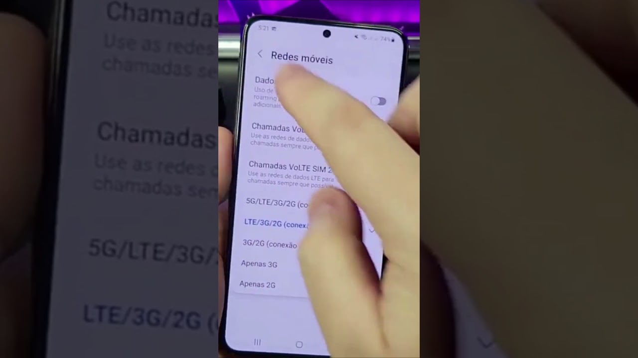 COMO ALTERAR ENTRE 3G, 4G E 5G NO GALAXY #Shorts