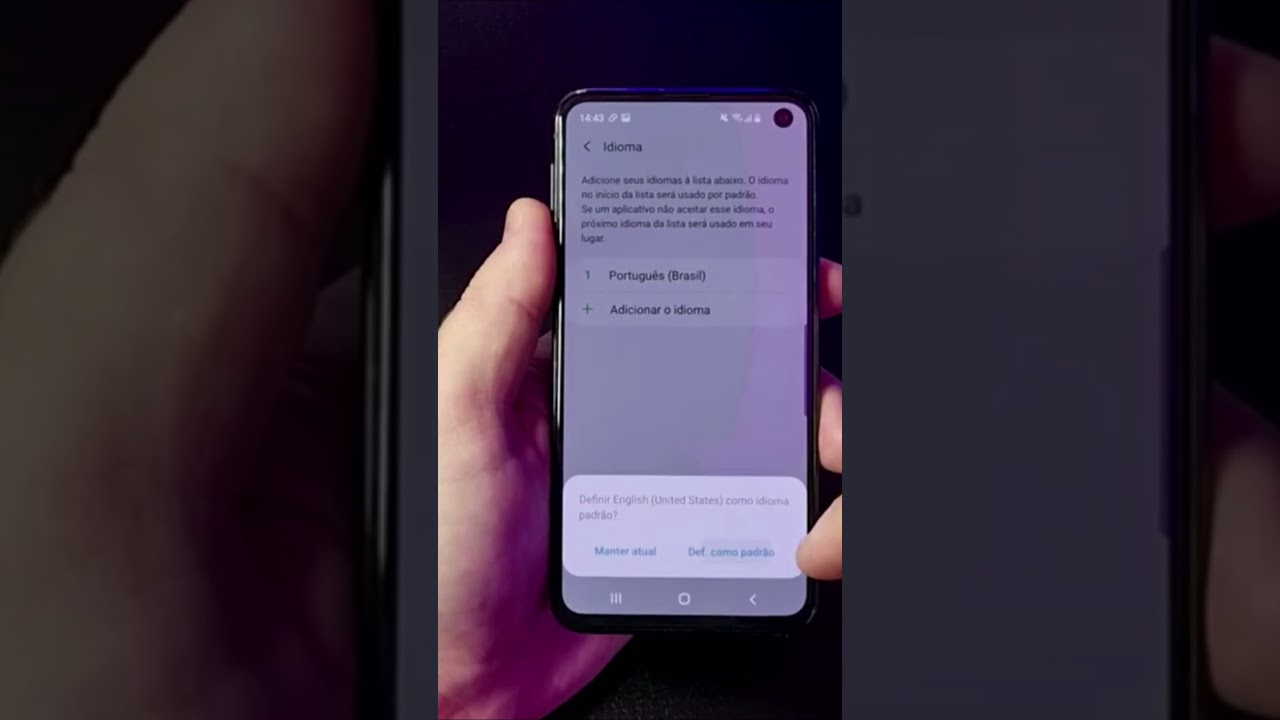 Mudando o idioma do seu celular Samsung de forma simples #Shorts