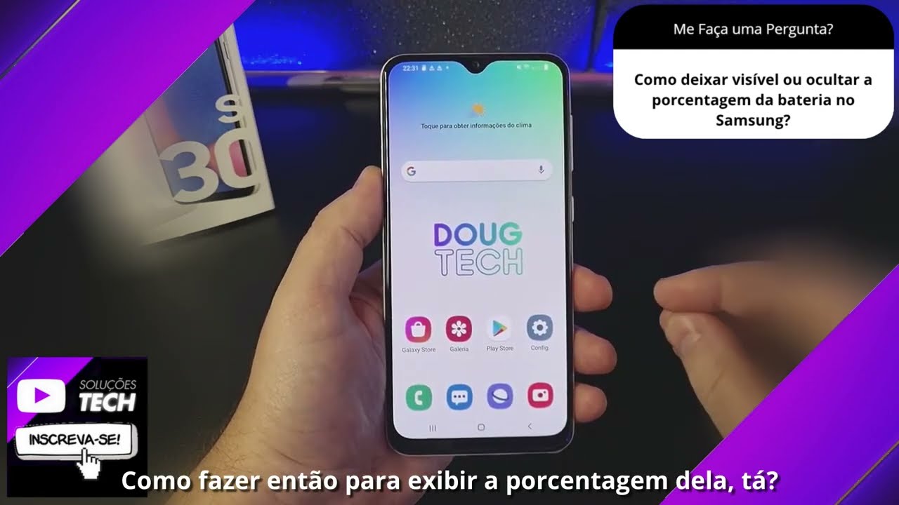 Como deixar visível ou ocultar a porcentagem da bateria no Samsung❓