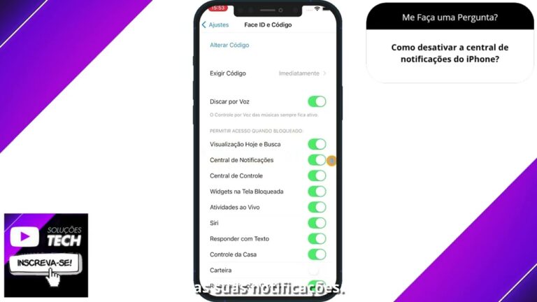 Como desativar a central de notificações do iPhone❓