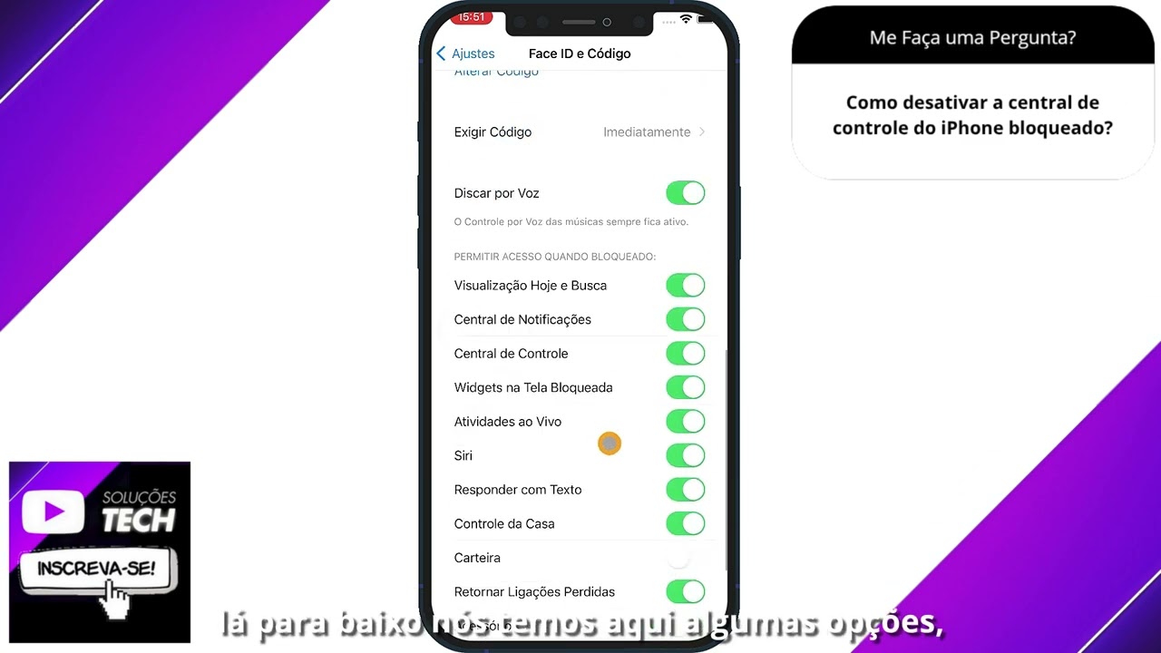 Como desativar a central de controle do iPhone bloqueado❓