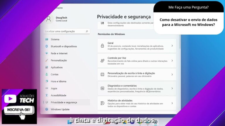 Como desativar o envio de dados para a Microsoft no Windows❓