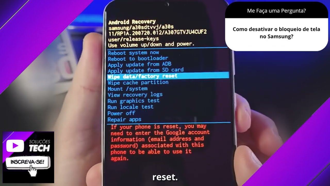 Como remover o bloqueio de tela no Samsung sem a senha❓