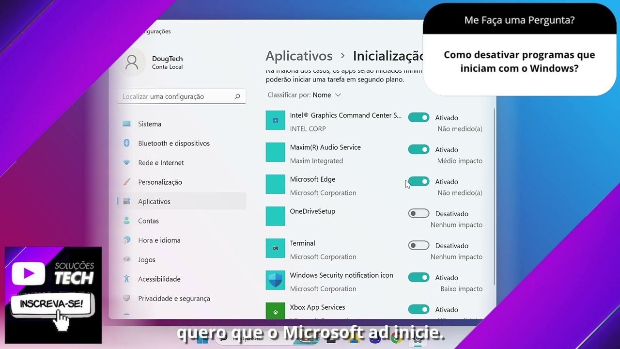 Como desativar programas que iniciam com o Windows❓