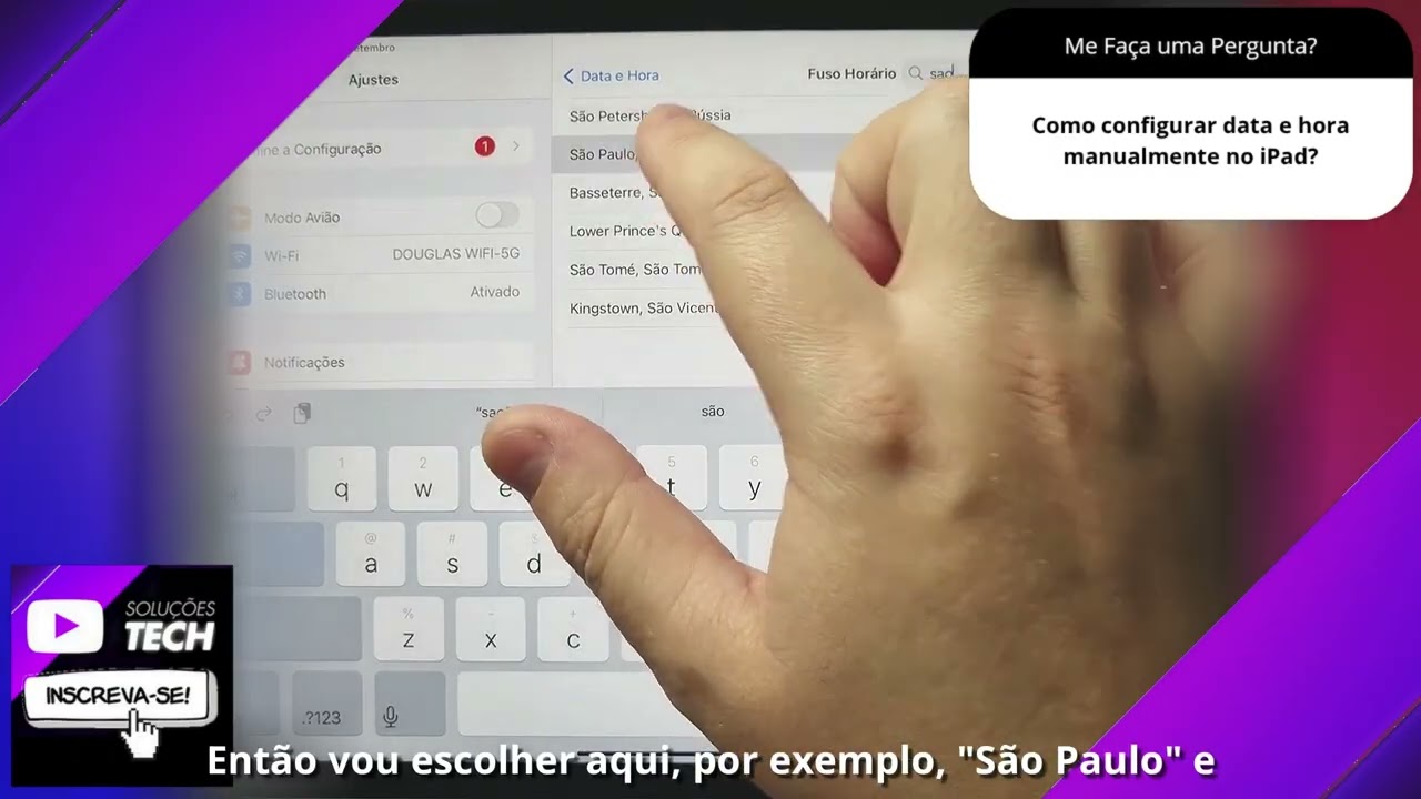 Como configurar data e hora manualmente no iPad❓