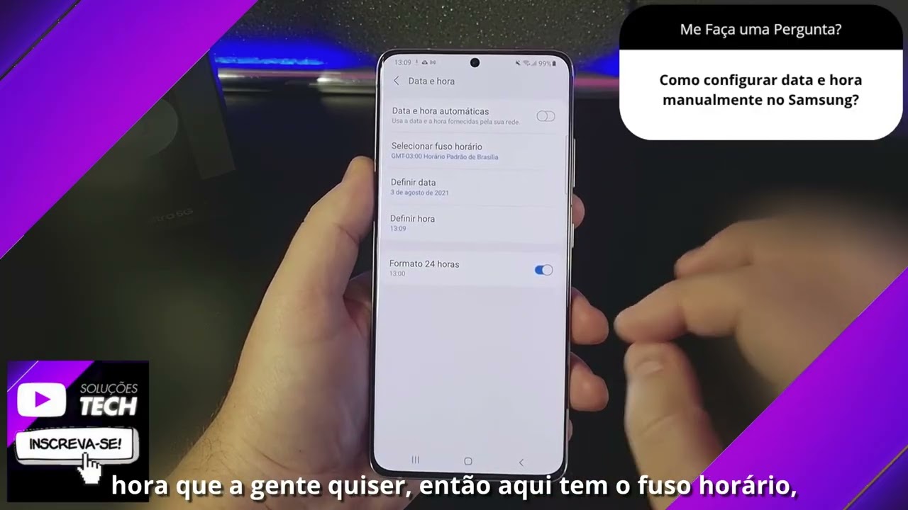 Como configurar data e hora manualmente no Samsung❓