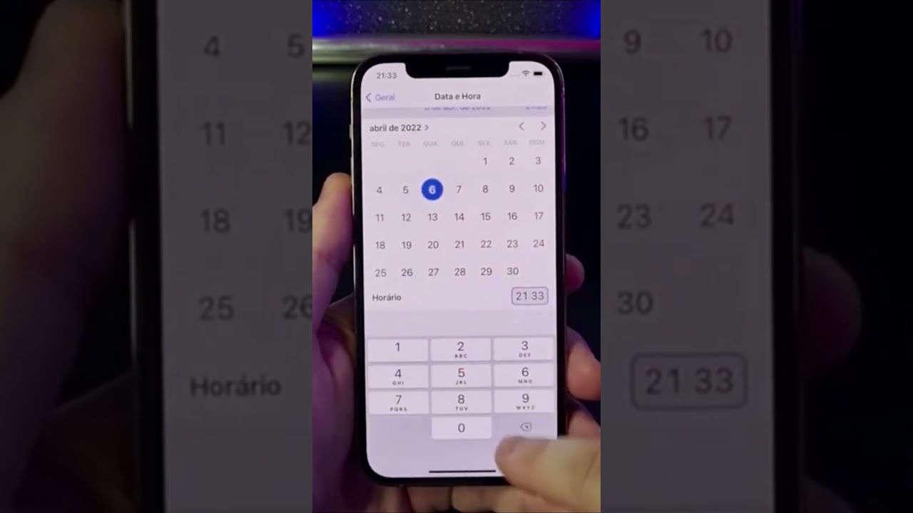 COMO AJUSTAR A DATA E HORA MANUALMENTE NO IPHONE #Shorts