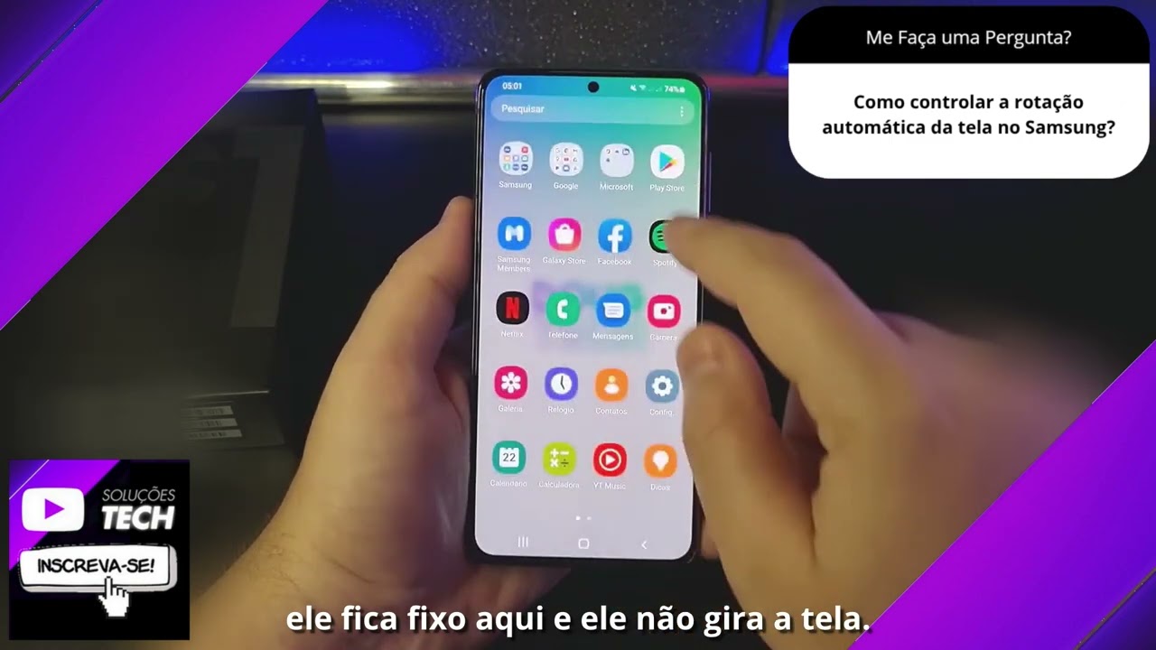 Como controlar a rotação automática da tela no Samsung❓