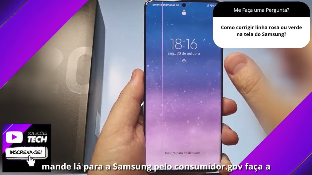 Como corrigir linha rosa ou verde na tela do Samsung❓